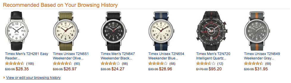 나의 쇼핑 패턴을 분석해서 추천한 제품들