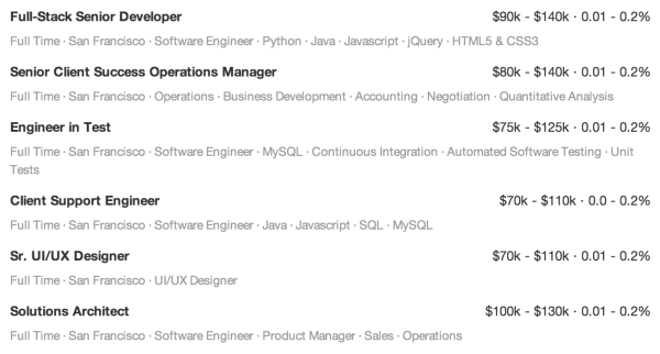 엔젤리스트(angel.co)에 올라온 Symphony라는 회사의 채용 공고