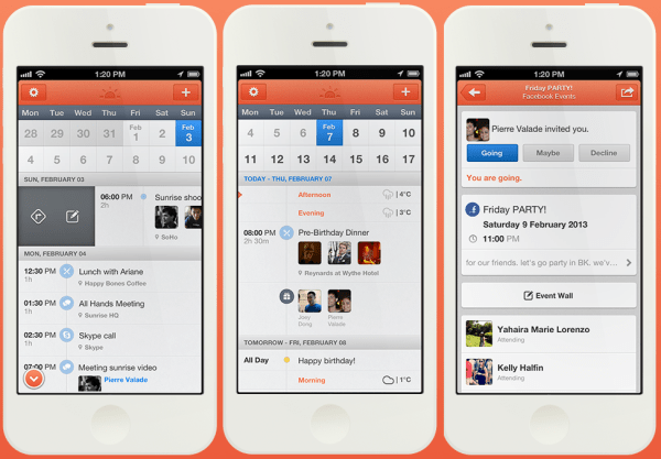 현존하는 가장 좋은 캘린더 앱, 선라이즈 캘린더(Sunrise Calendar)